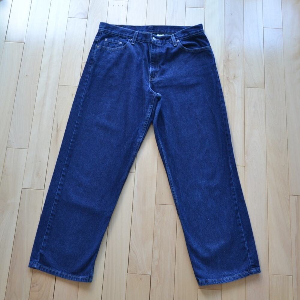 Vintage Levis 577 Lower Rise Loose Fit Denim Jeans Dark Blue Size 16